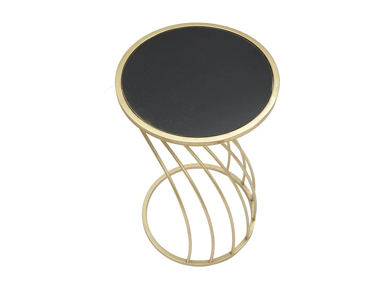 Table d'Appoint Design "Flush" 60cm Noir & Or