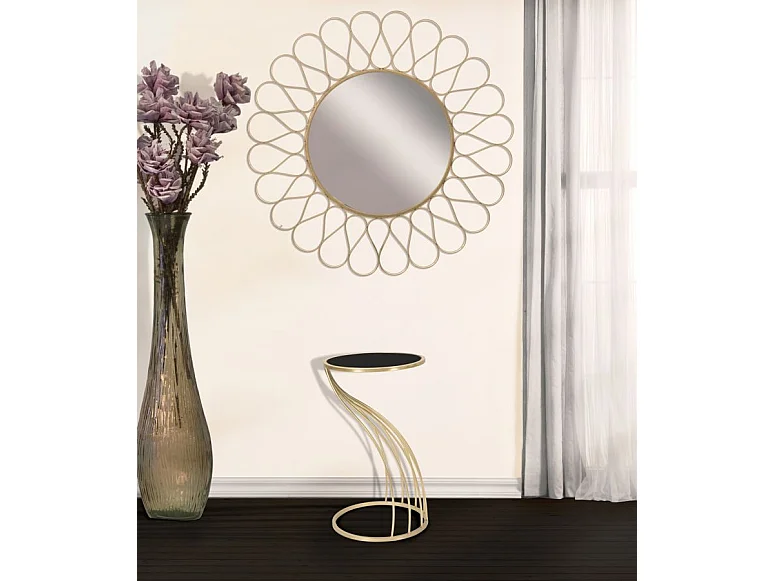 Table d'Appoint Design "Flush" 60cm Noir & Or