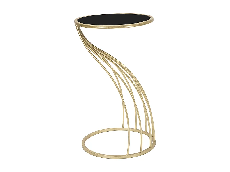 Table d'Appoint Design "Flush" 60cm Noir & Or