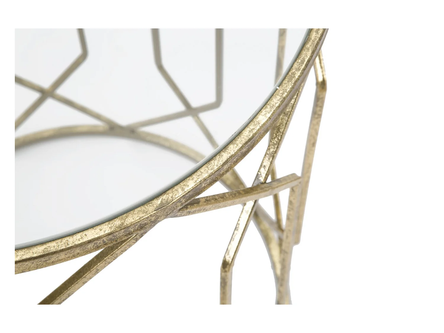 Lot de 2 Tables d'Appoint "Tunis" 53cm Or