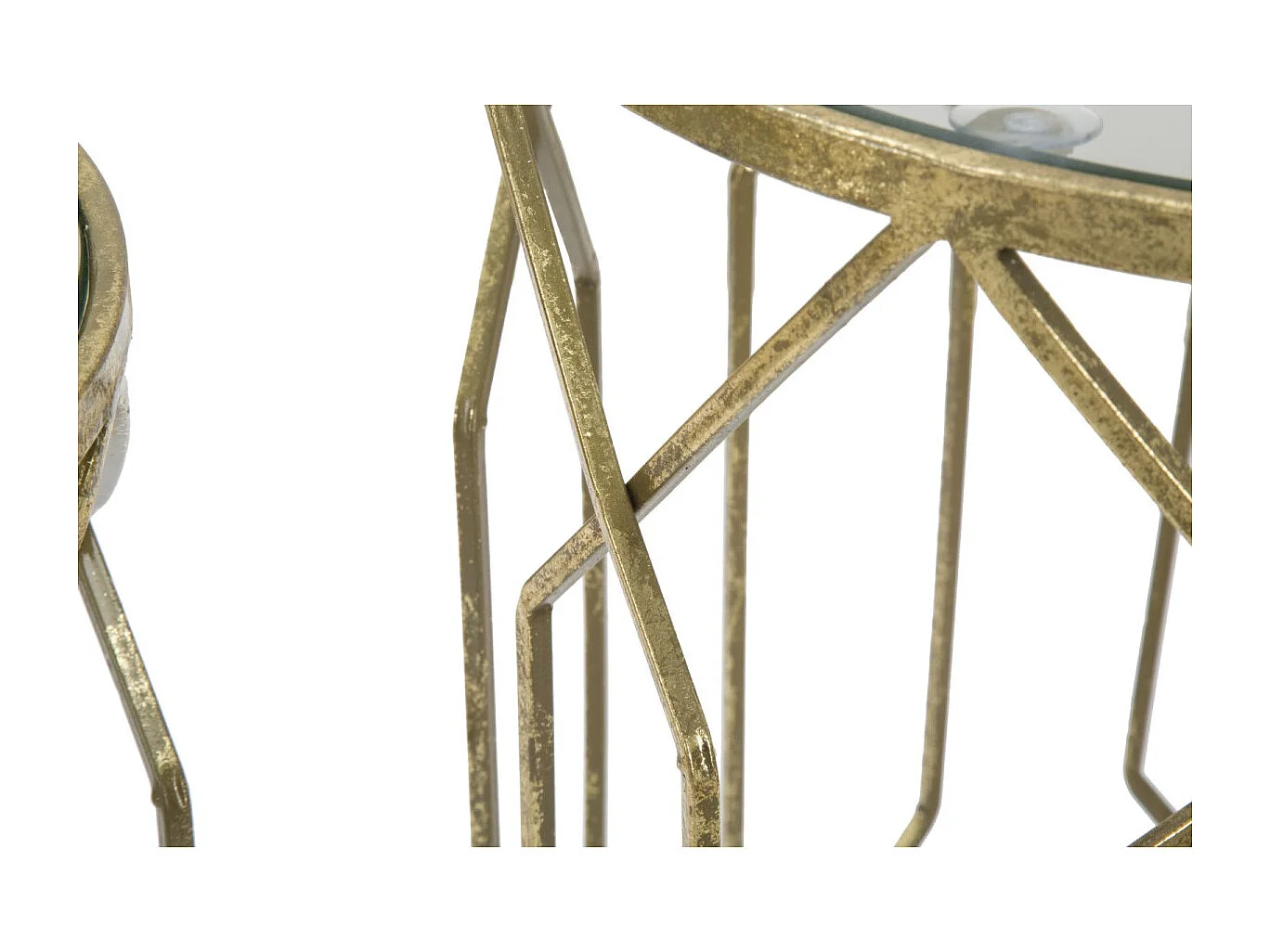 Lot de 2 Tables d'Appoint "Tunis" 53cm Or