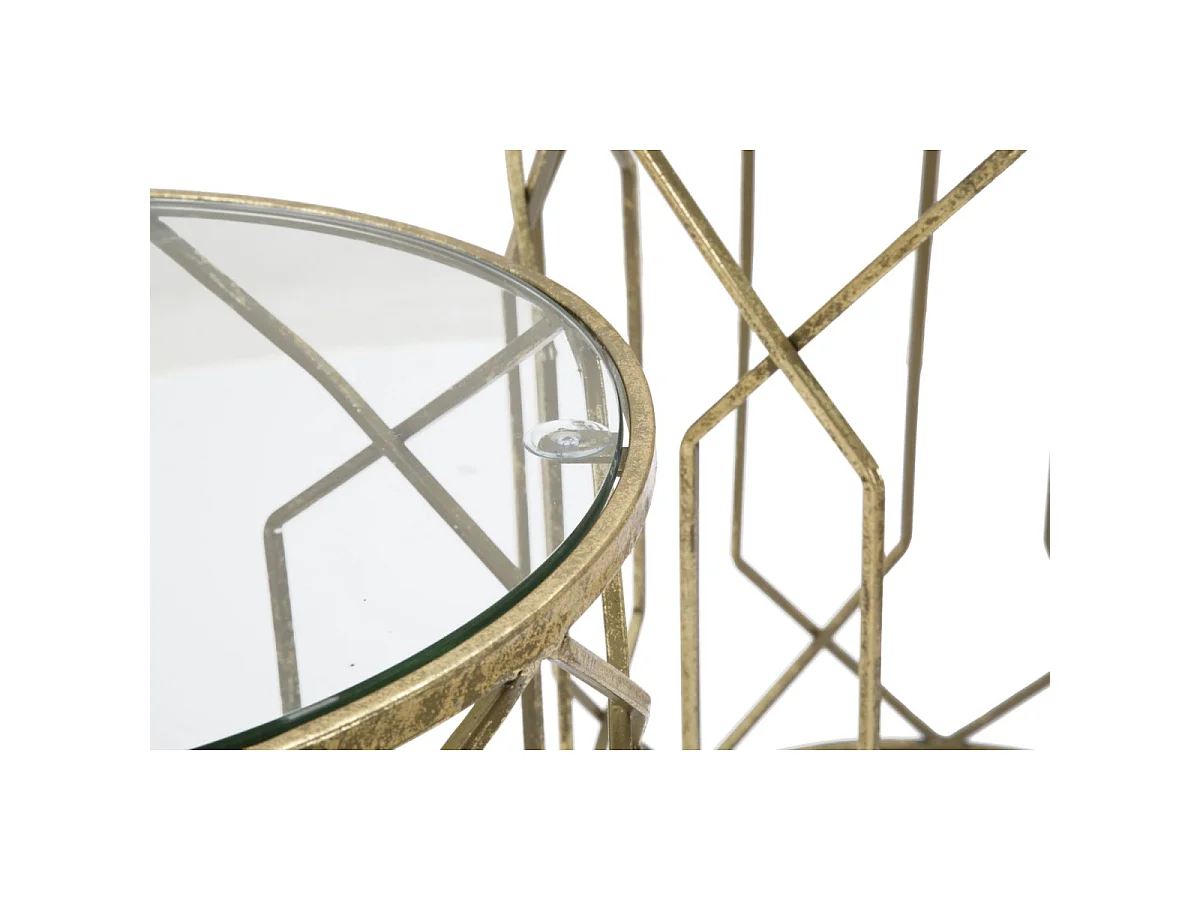 Lot de 2 Tables d'Appoint "Tunis" 53cm Or