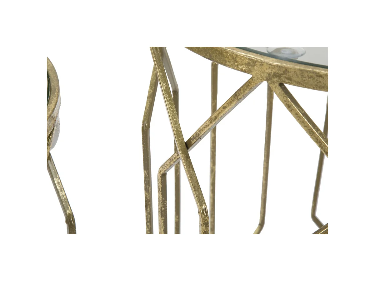 Lot de 2 Tables d'Appoint "Tunis" 53cm Or