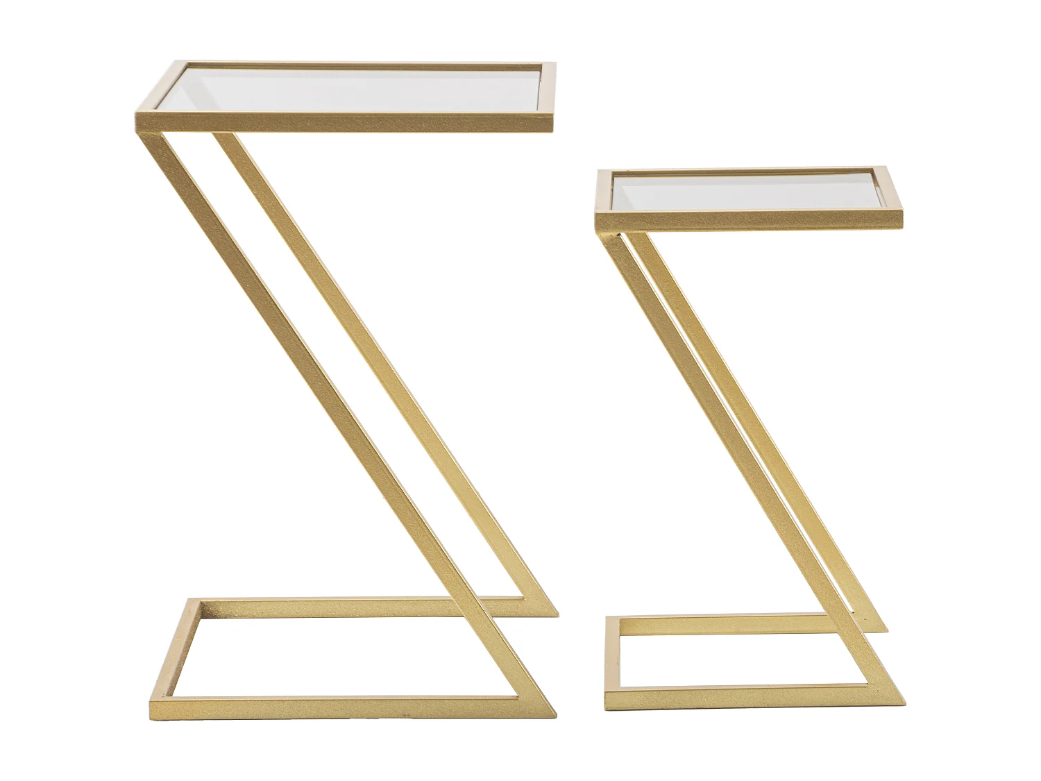 Lot de 2 Tables d'Appoint Gigognes "Zoe" 60cm Or