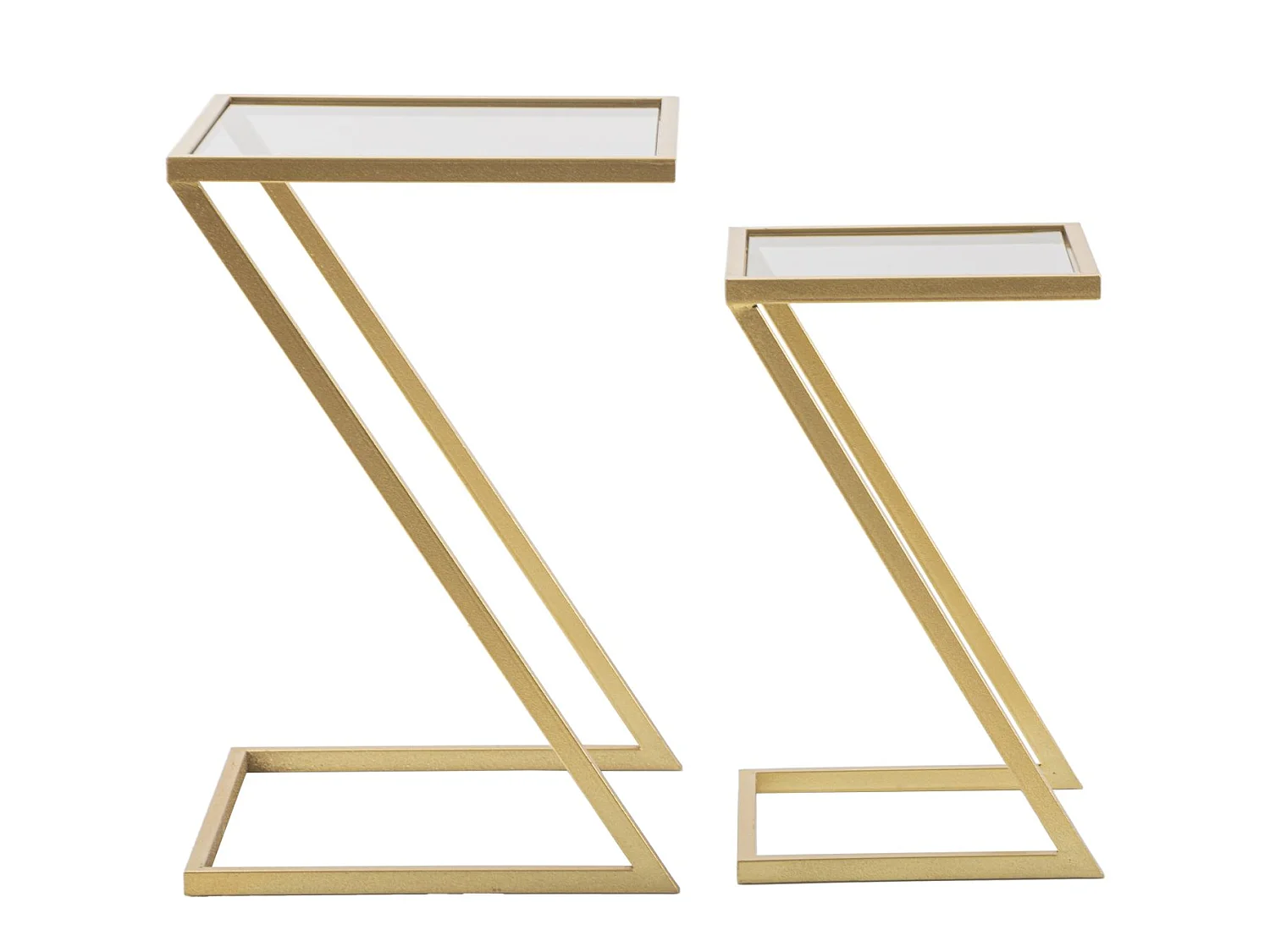 Lot de 2 Tables d'Appoint Gigognes "Zoe" 60cm Or