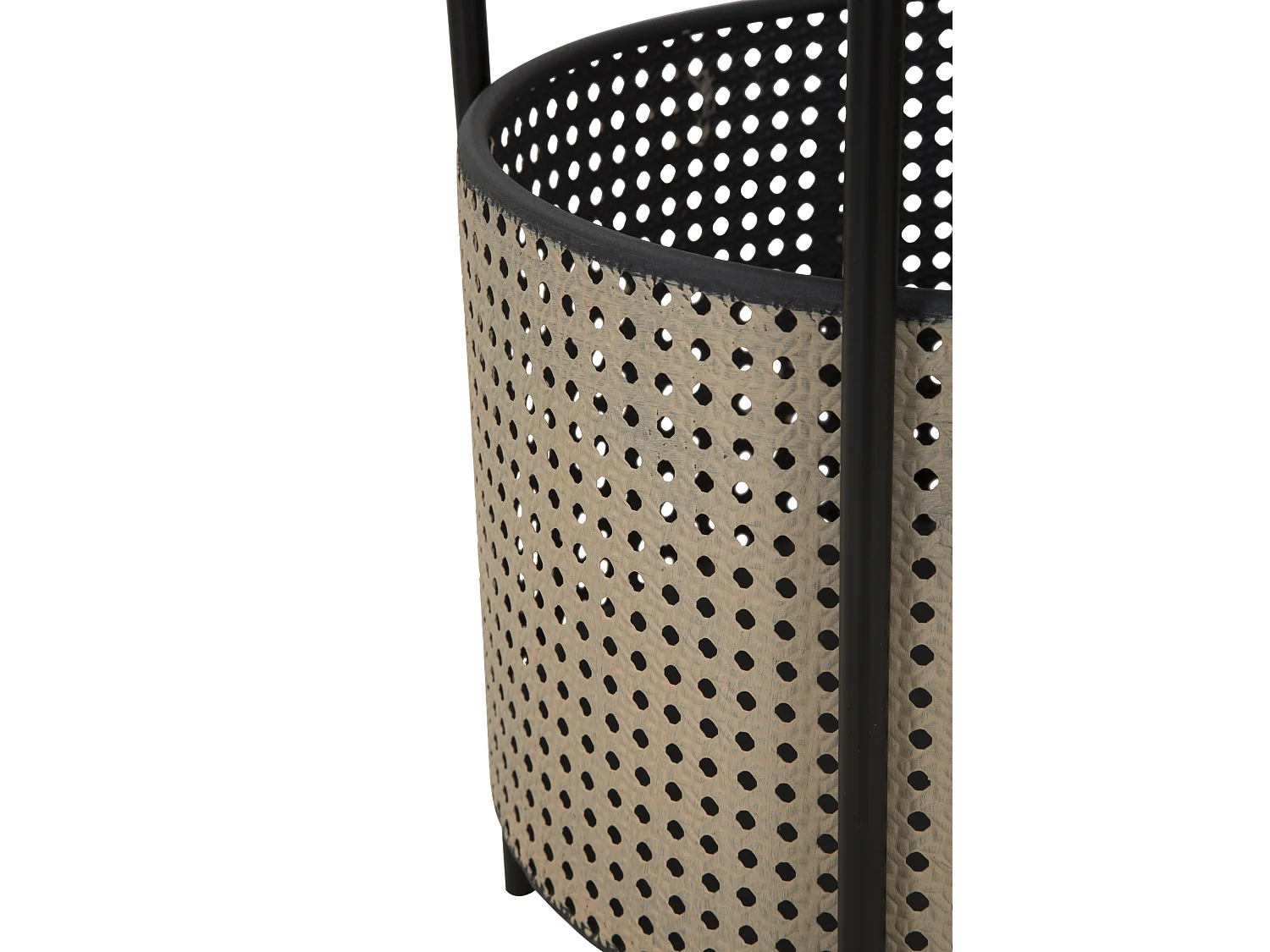 Table d'Appoint Effet Cannage "Osaka" 50cm Noir & Naturel