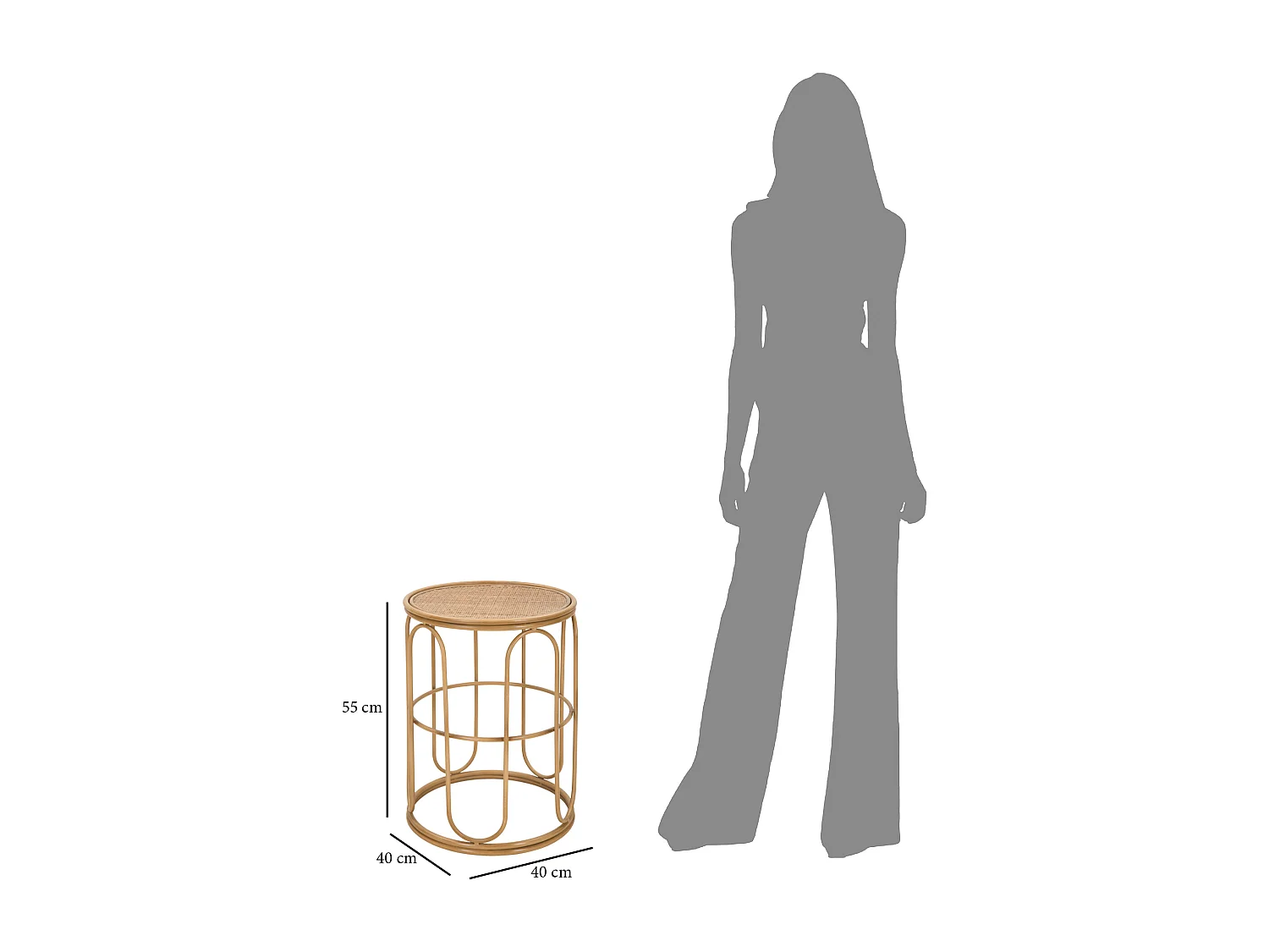 Table d'Appoint Design en Rotin "Samui" 55cm Naturel