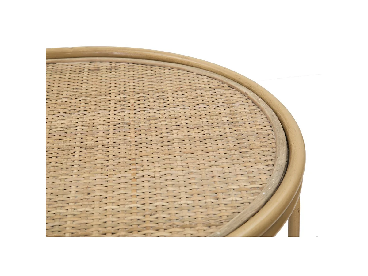 Stolik pomocniczy Samui, kolor naturalny, żelazo i rattan, 40 x 40 x 55 cm, Mauro Ferretti
