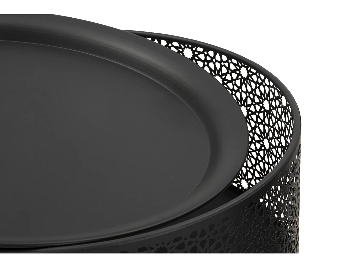 Table d'Appoint Avec Rangement "Blacky" 65cm Noir & Or