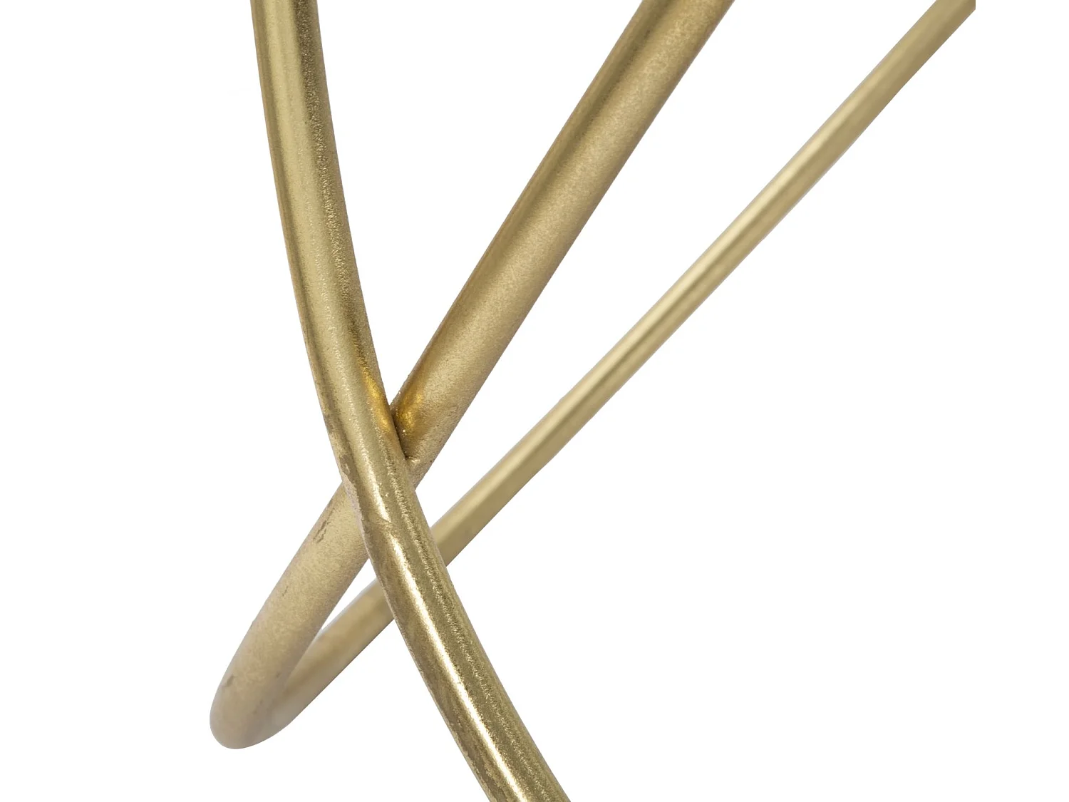 Tavolinetto rotondo in metallo dorato con piano nero Ø cm 60x45