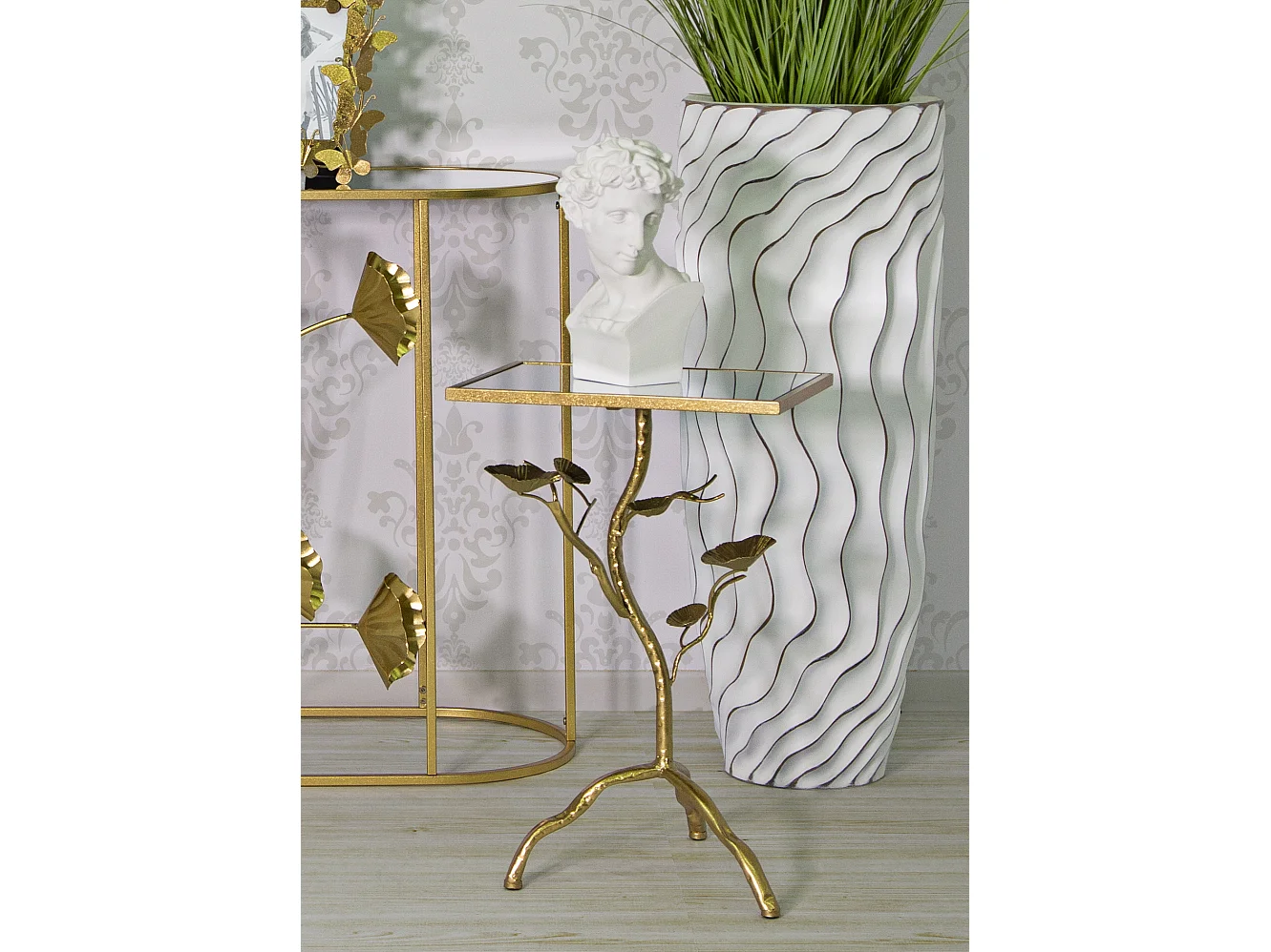 Table d'Appoint Design "Tisty" 60cm Or