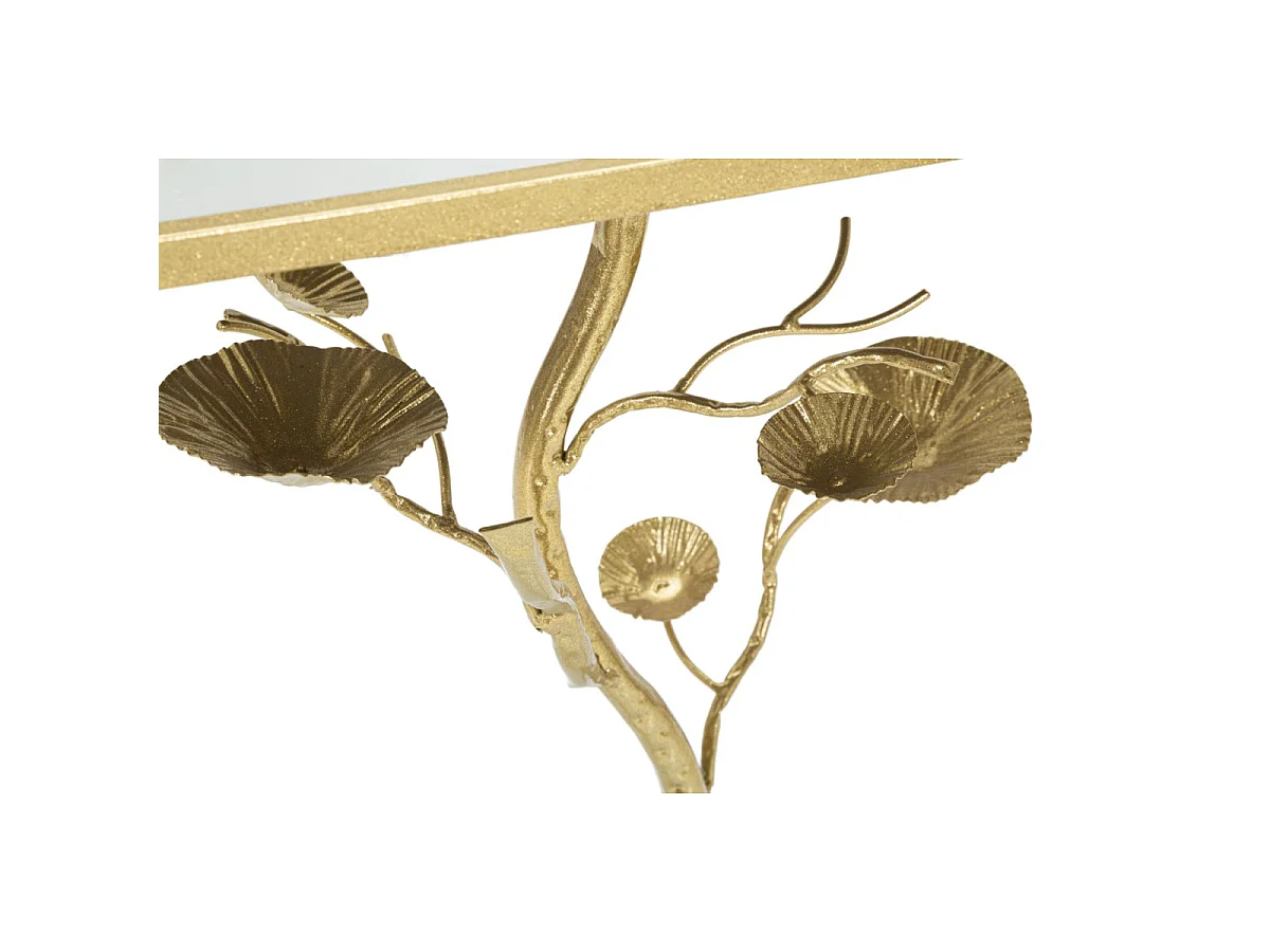 Mesa cuadrada de metal dorado con superficie de espejo Tisty