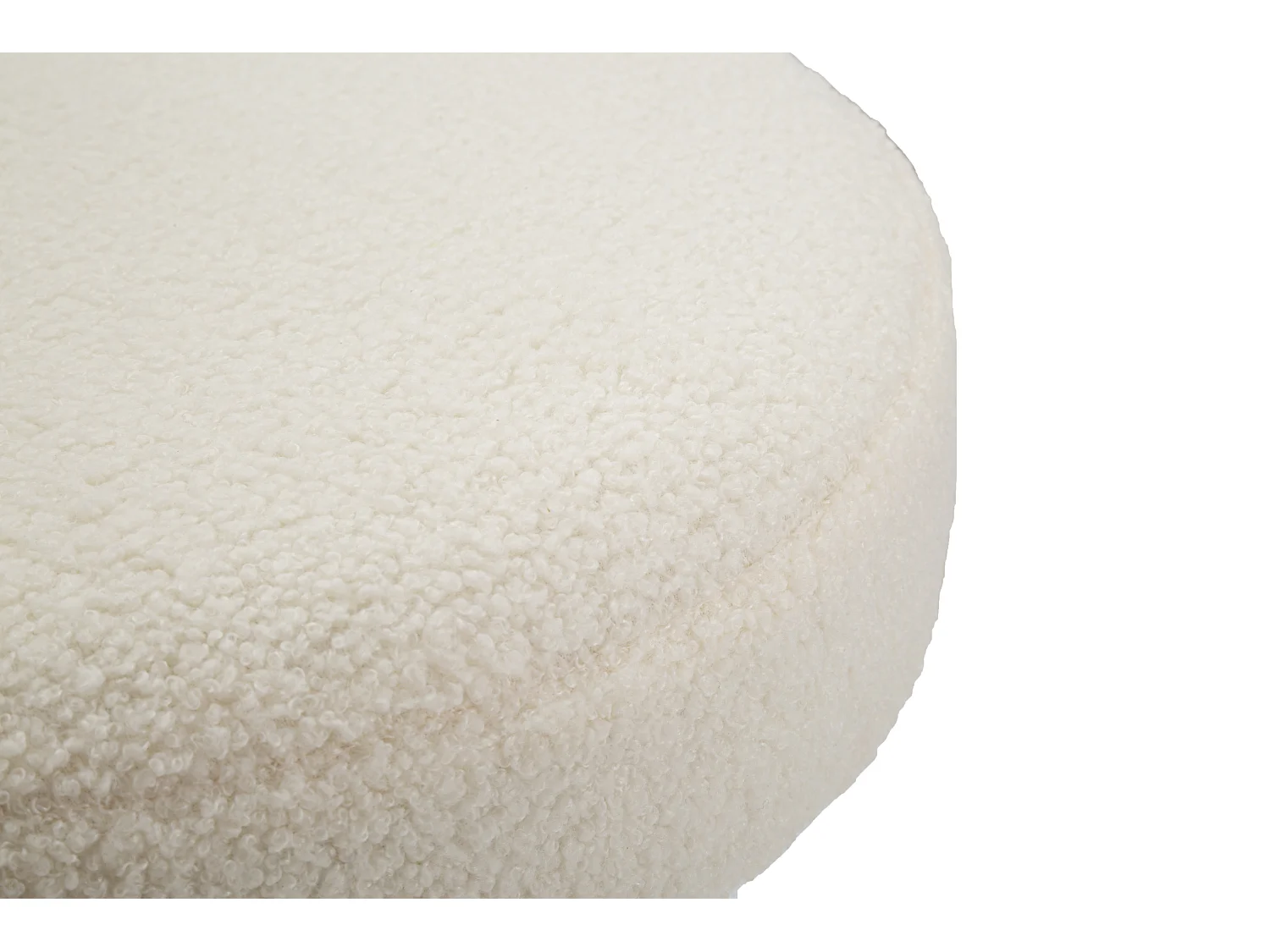 Table basse en tissu capitonné blanc et doré Ø 42x51 cm