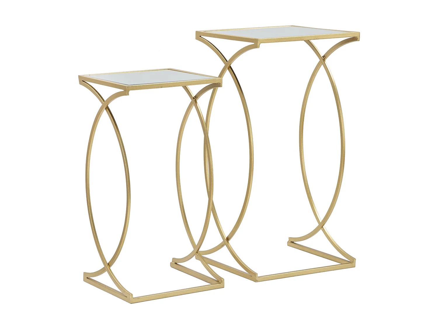 Lot de 2 Tables d'Appoint Design "Simply" 70cm Or
