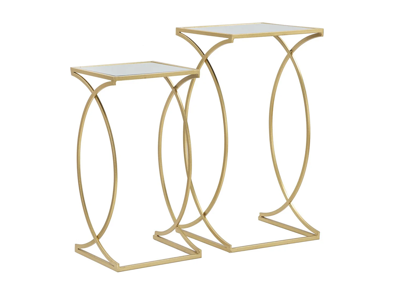 Lot de 2 Tables d'Appoint Design "Simply" 70cm Or