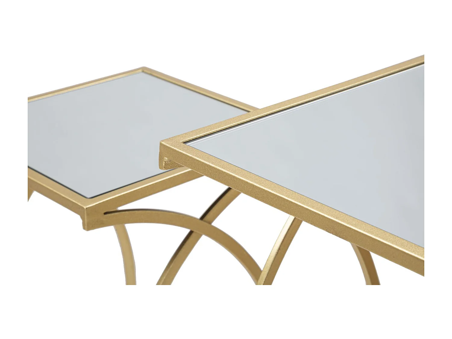Lot de 2 Tables d'Appoint Design "Simply" 70cm Or