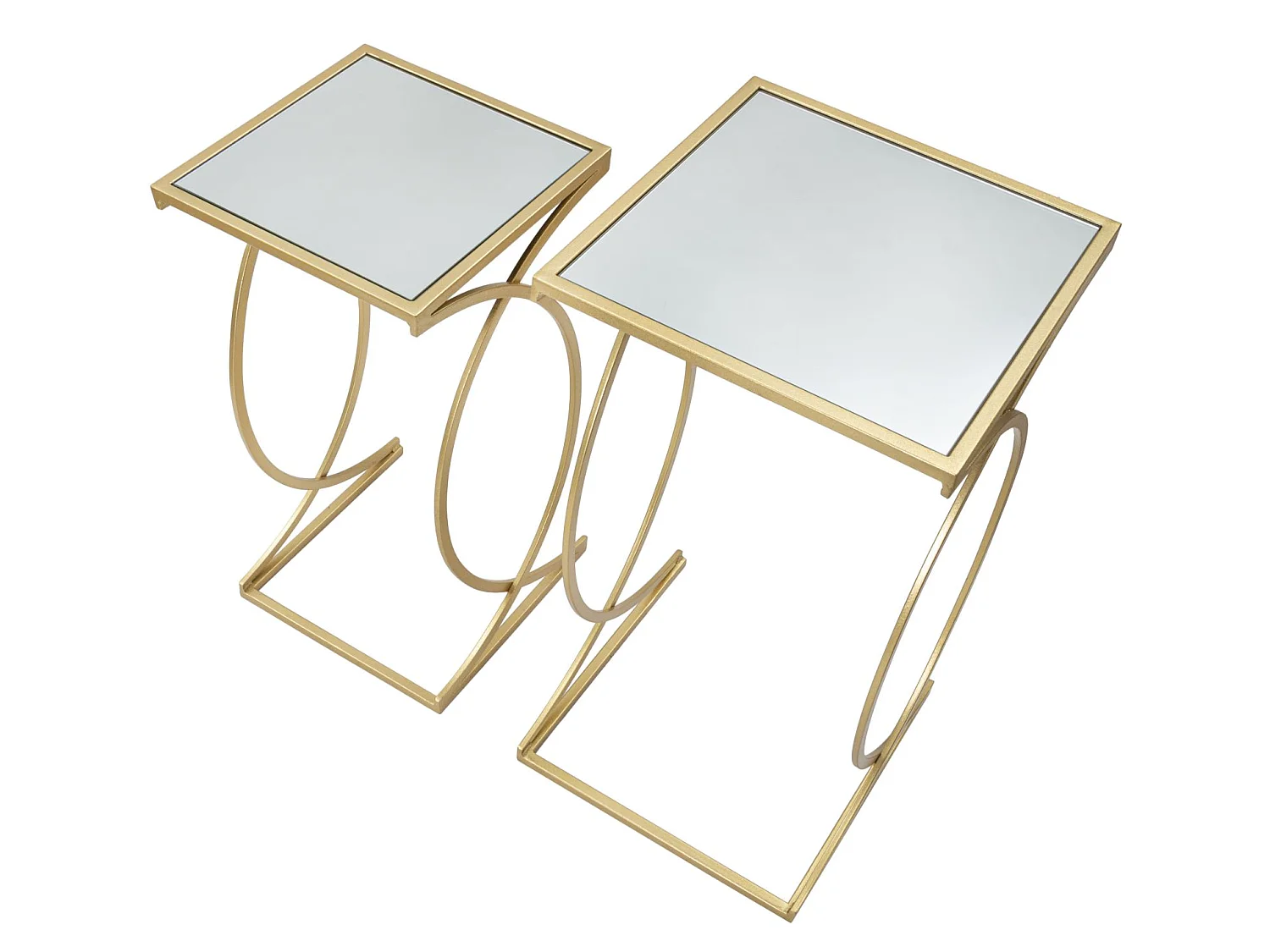 Lot de 2 Tables d'Appoint Design "Simply" 70cm Or