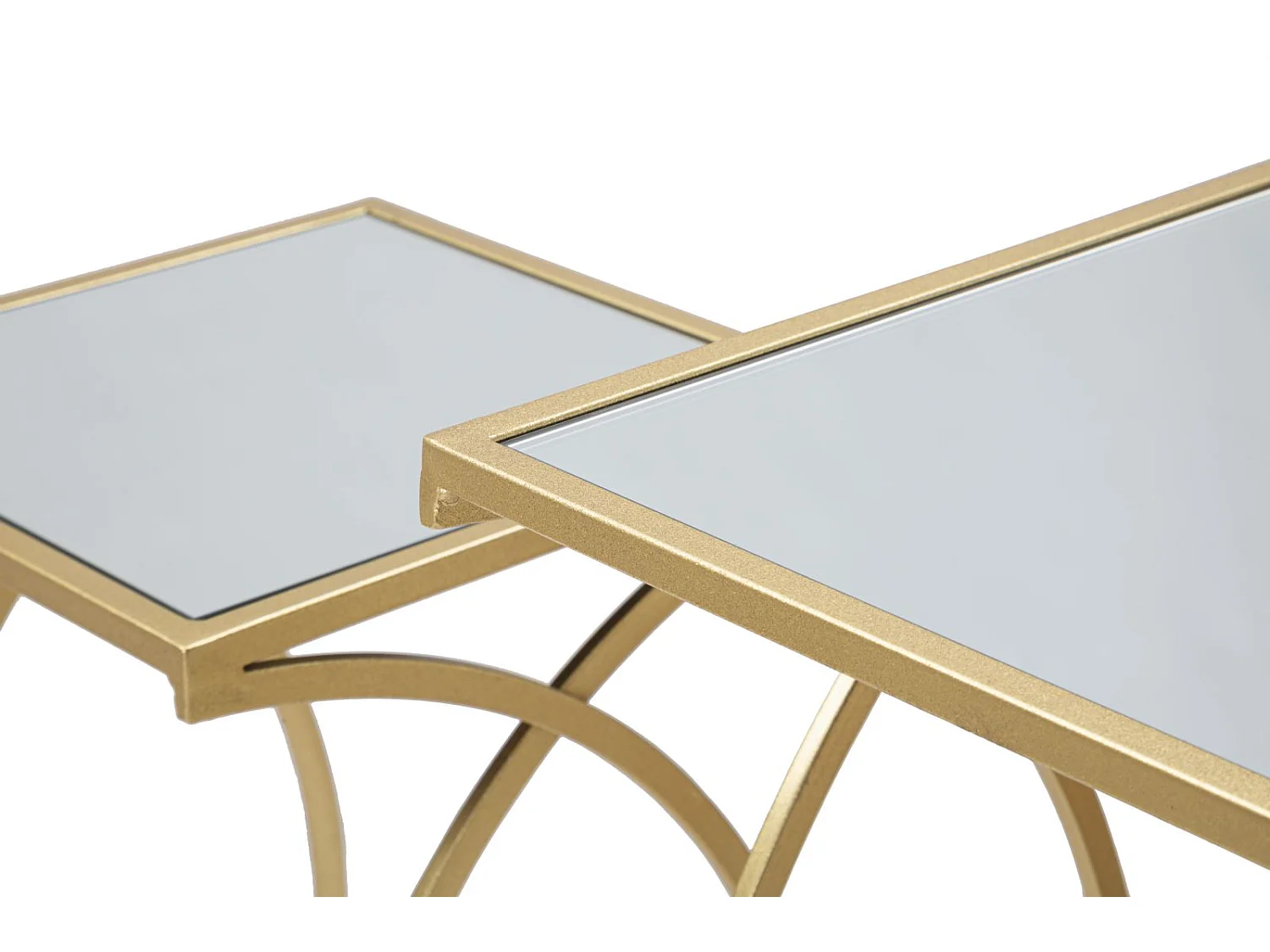 Lot de 2 Tables d'Appoint Design "Simply" 70cm Or