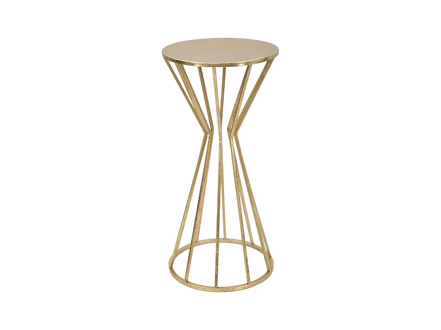 Table basse ronde en métal doré Ø 38x80 cm