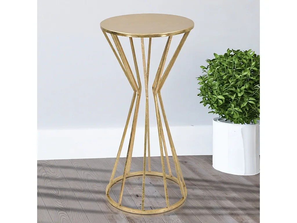 Runder Beistelltisch aus Metall goldfarben Ø 38x80 cm