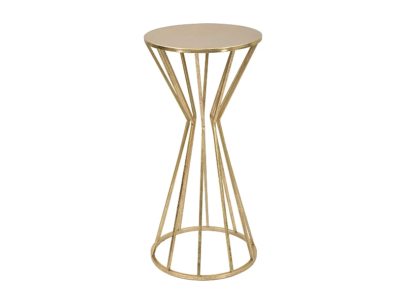 Ronde gouden metalen tafel Ø 38x80 cm