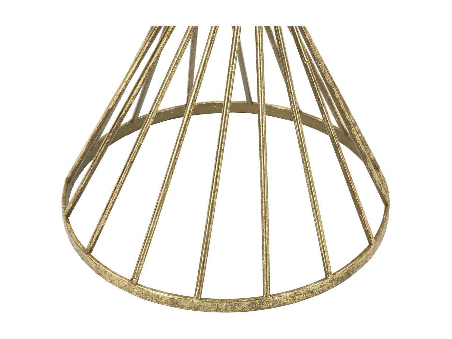 Tavolinetto in metallo dorato con piano a specchio Ø cm 35x70