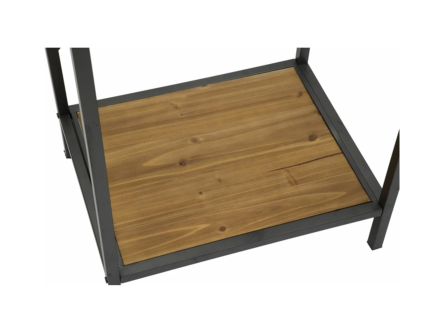 Meuble en métal et bois marron avec tiroir 50x40x121 cm