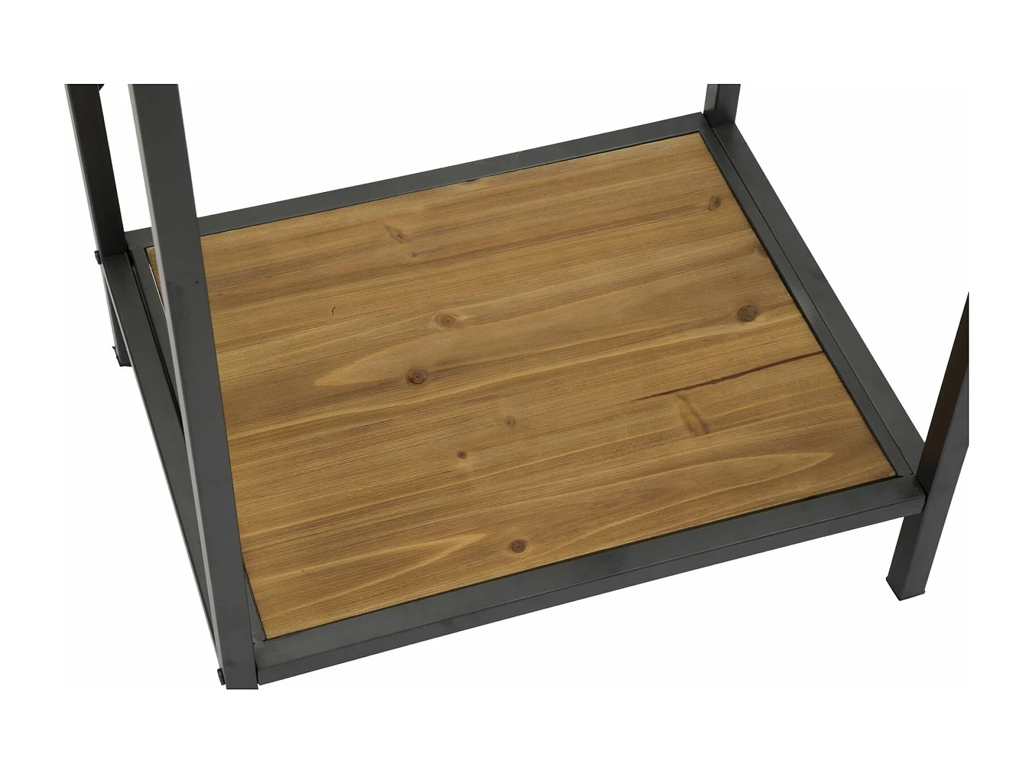 Meuble en métal et bois marron avec tiroir 50x40x121 cm