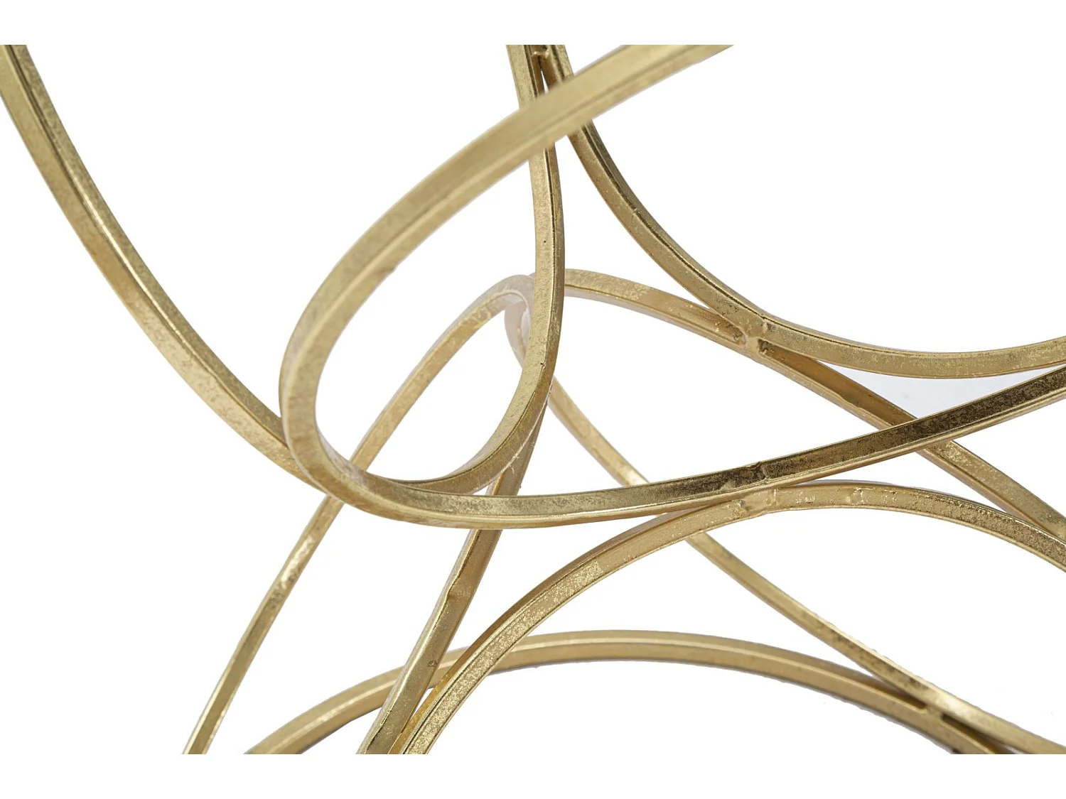 Tavolinetto rotondo in metallo dorato con piano a specchio Ø cm 42x61