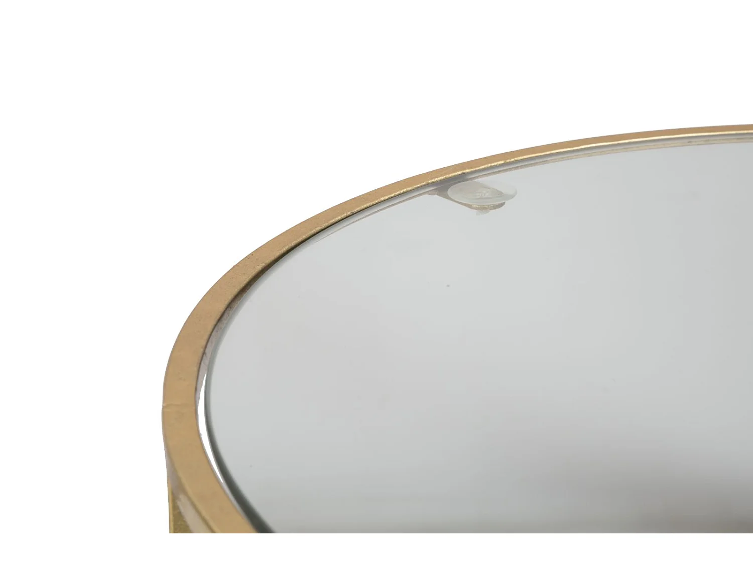 Set di 2 tavolinetti in metallo dorato Ø cm 44,5x63-34,5x56,5