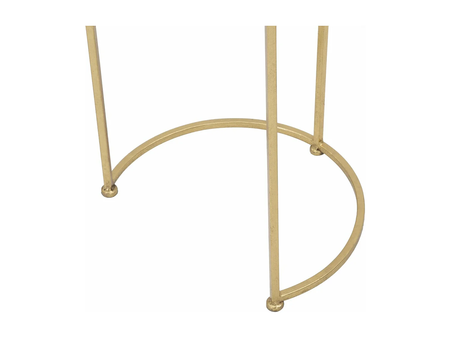 Lot de 2 petites tables en métal doré Ø 44,5x63-34,5x56,5 cm