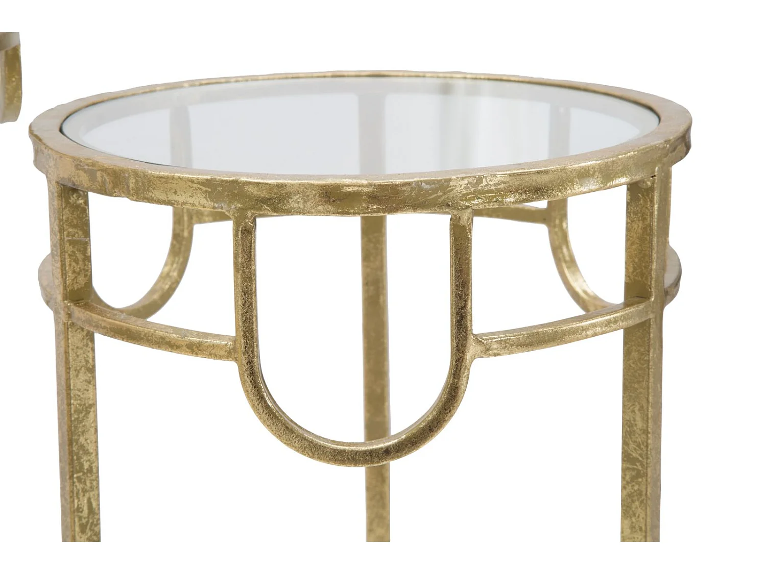 Lot de 3 Tables d'Appoint Gigognes "Dolly" 70cm Or