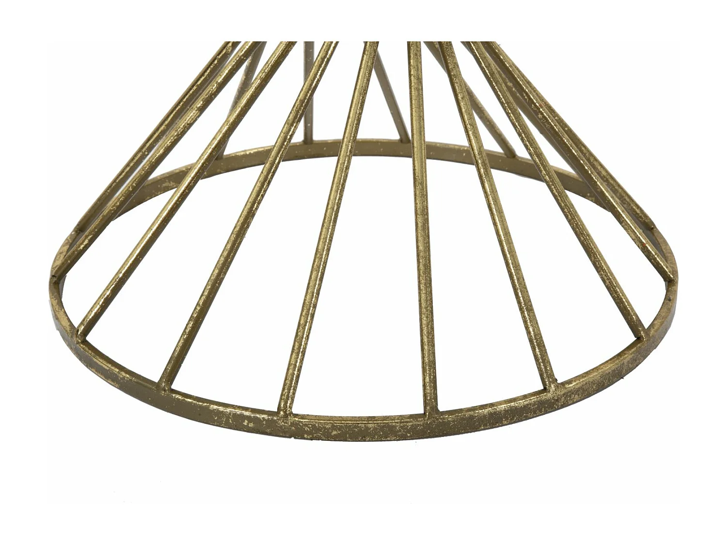 Tavolinetto in metallo dorato con piano a specchio Ø cm 42x50