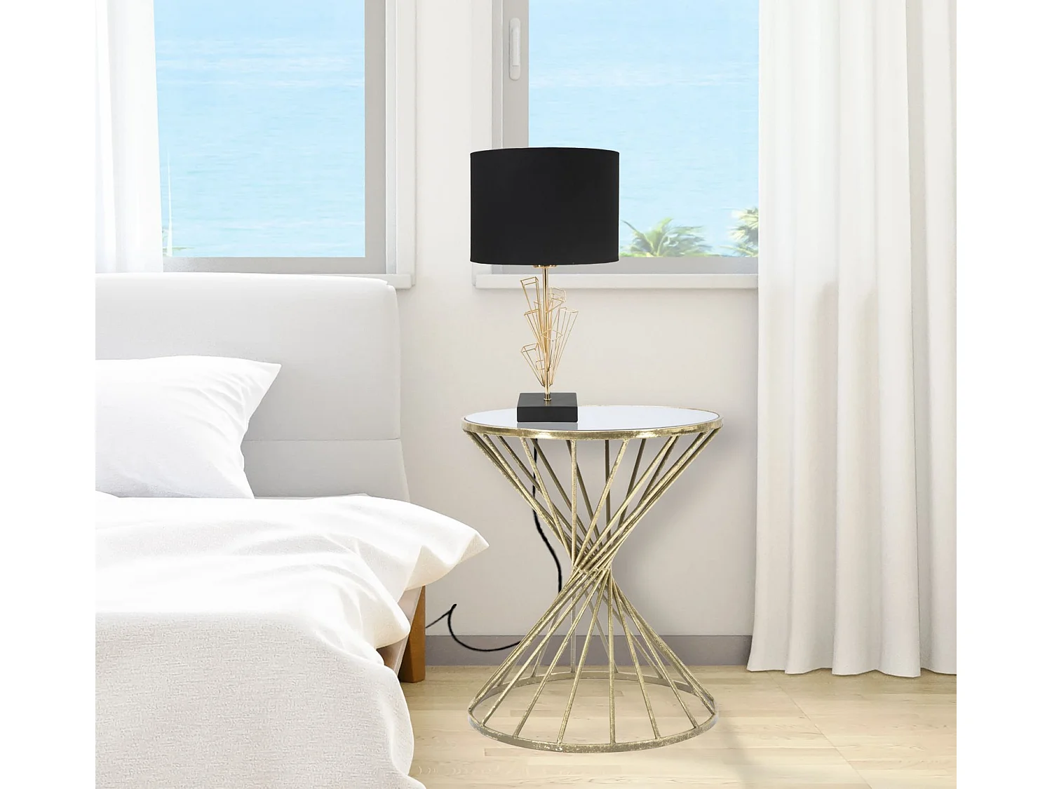 Table d'Appoint Design "Hypnose" 50cm Or