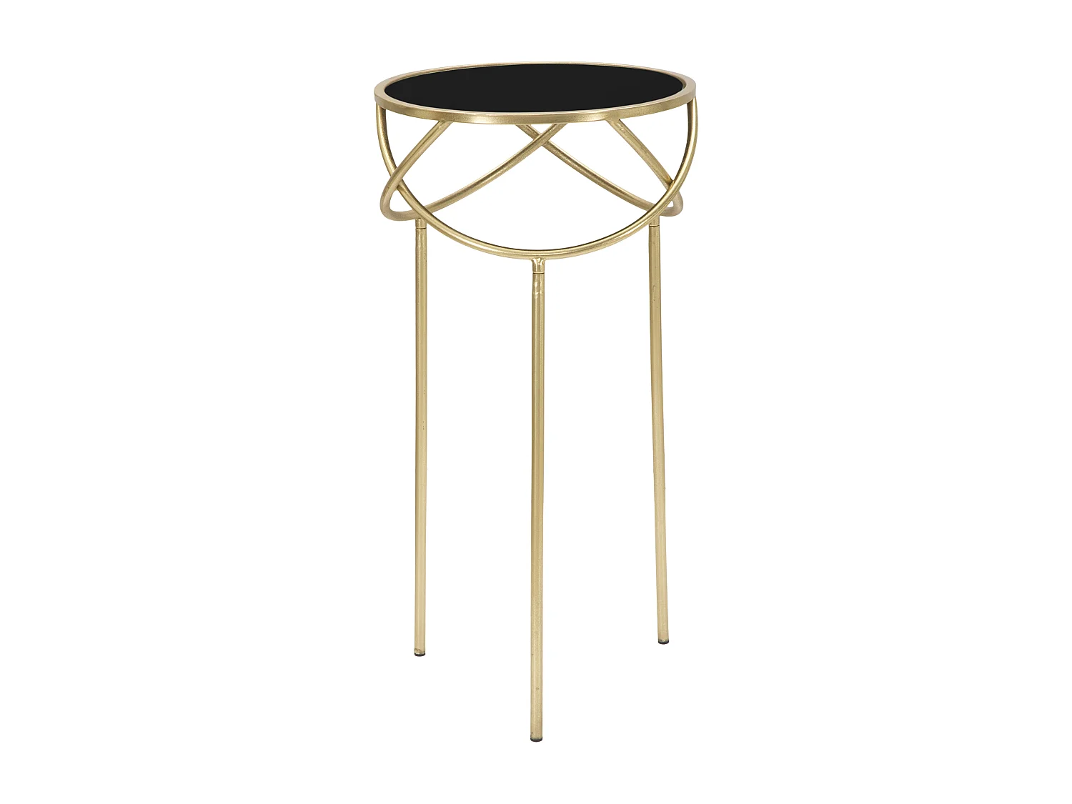 Table d'Appoint Design "Ring" 80cm Noir & Or