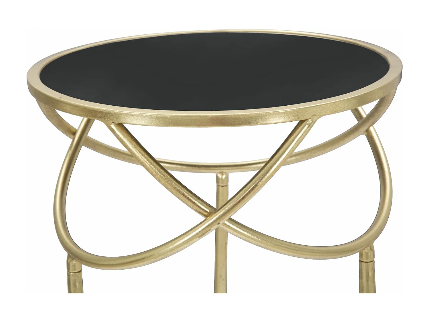 Table d'Appoint Design "Ring" 80cm Noir & Or