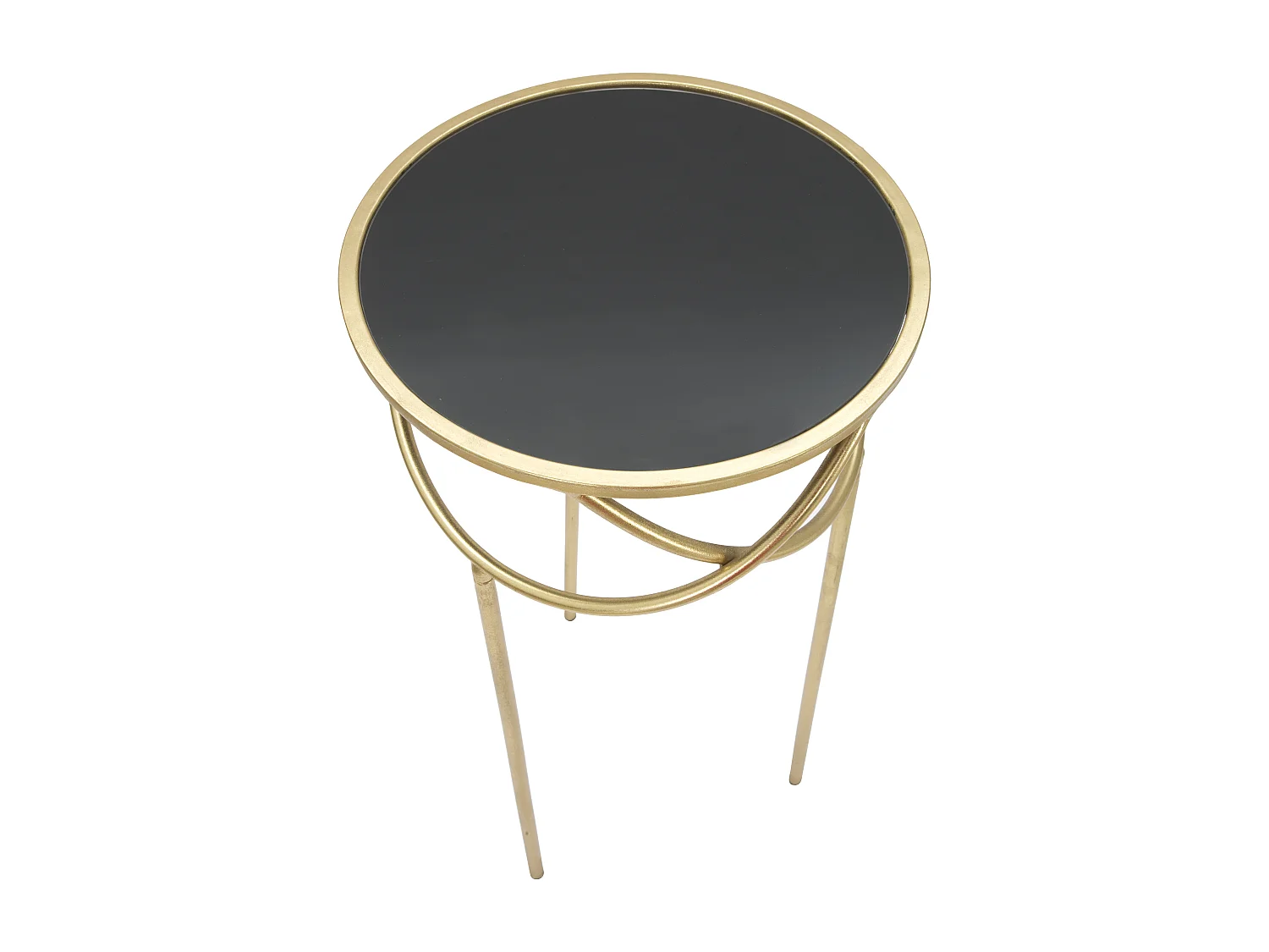 Table d'Appoint Design "Ring" 80cm Noir & Or