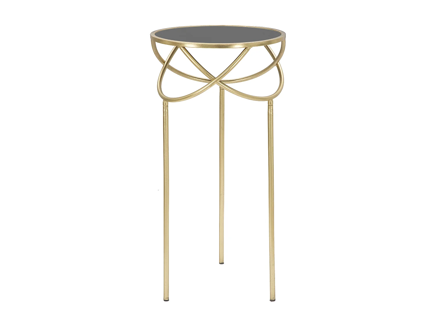 Table d'Appoint Design "Ring" 80cm Noir & Or