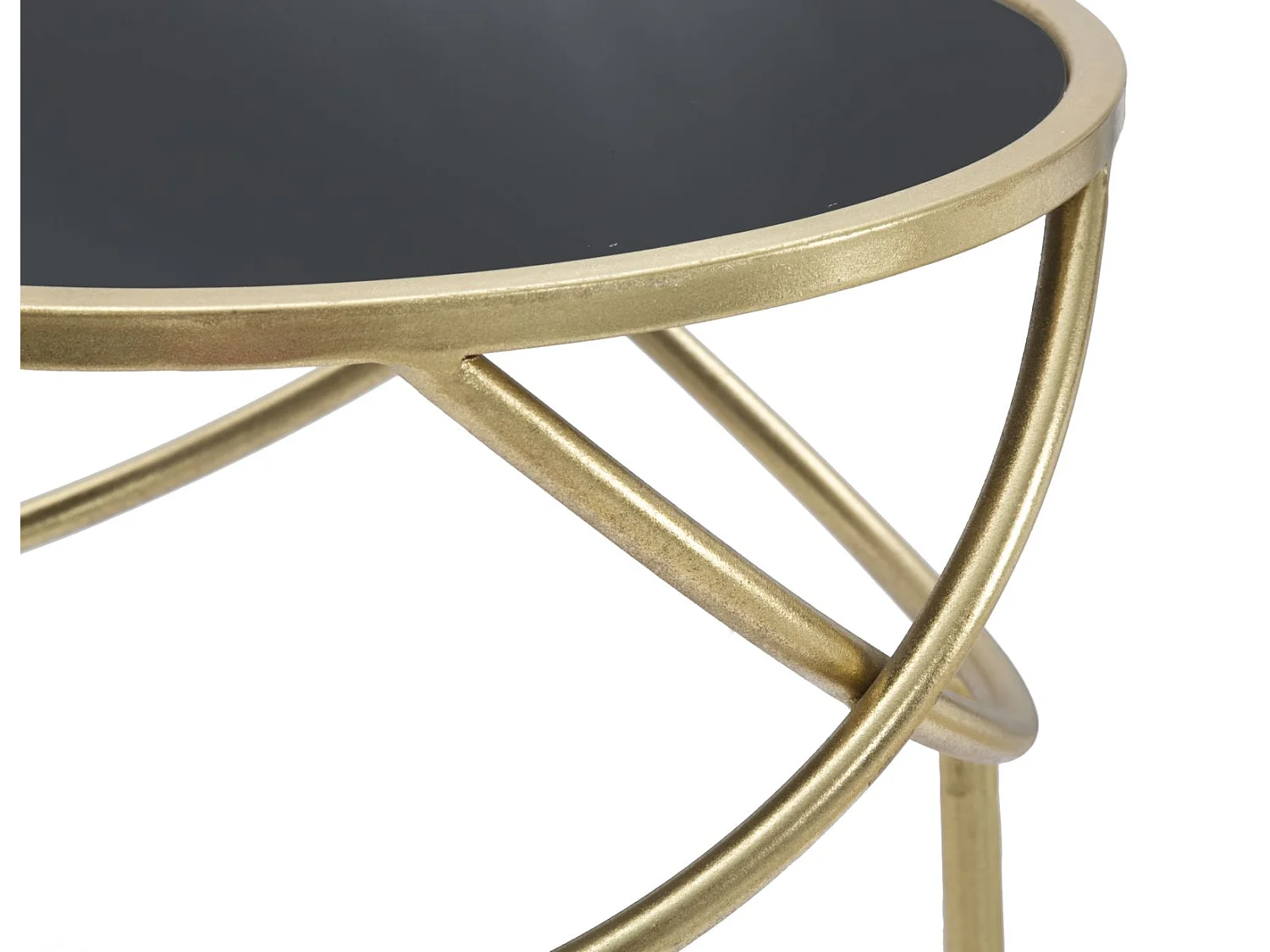 Table d'Appoint Design "Ring" 80cm Noir & Or