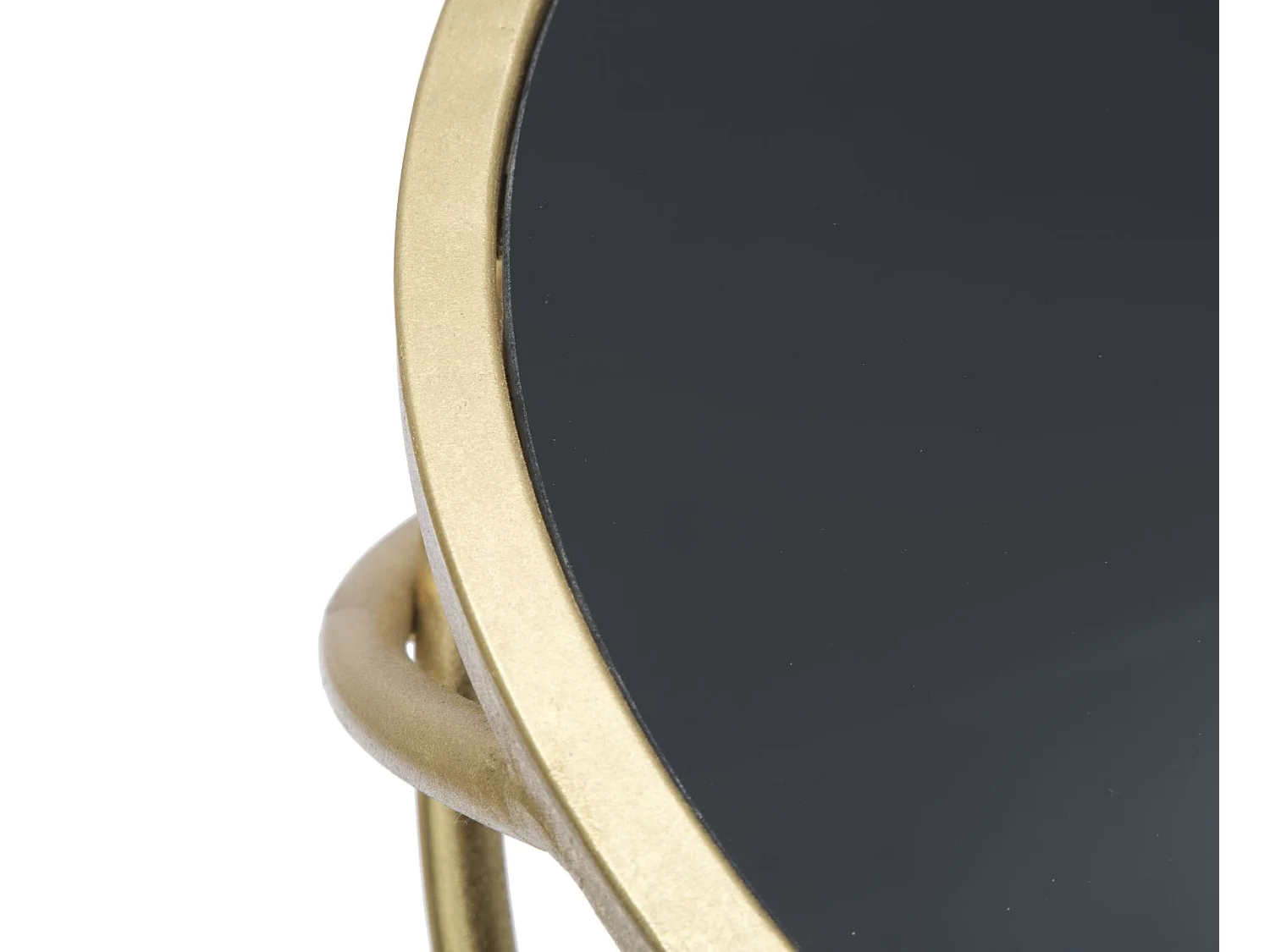 Table d'Appoint Design "Ring" 80cm Noir & Or