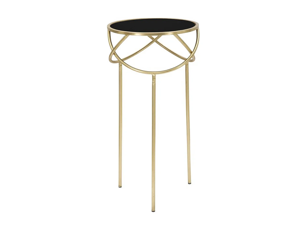 Table d'Appoint Design "Ring" 80cm Noir & Or