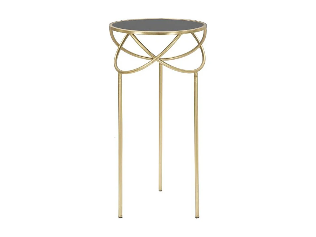 Table d'Appoint Design "Ring" 80cm Noir & Or
