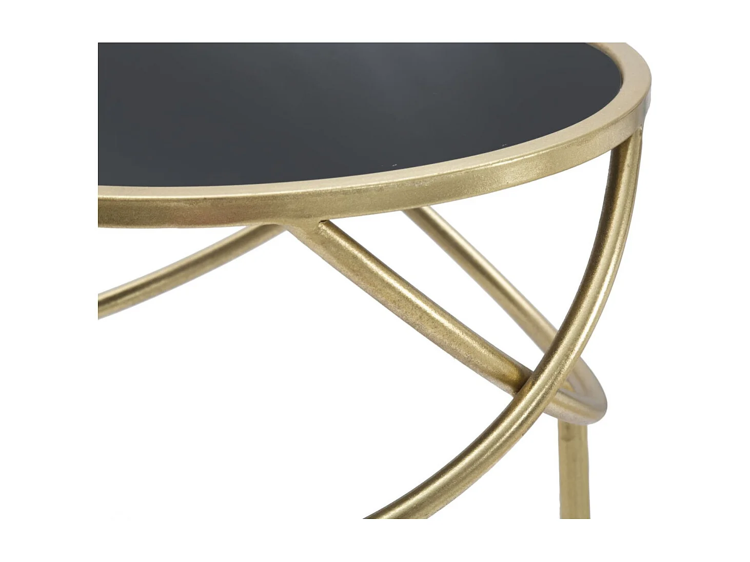 Table d'Appoint Design "Ring" 80cm Noir & Or