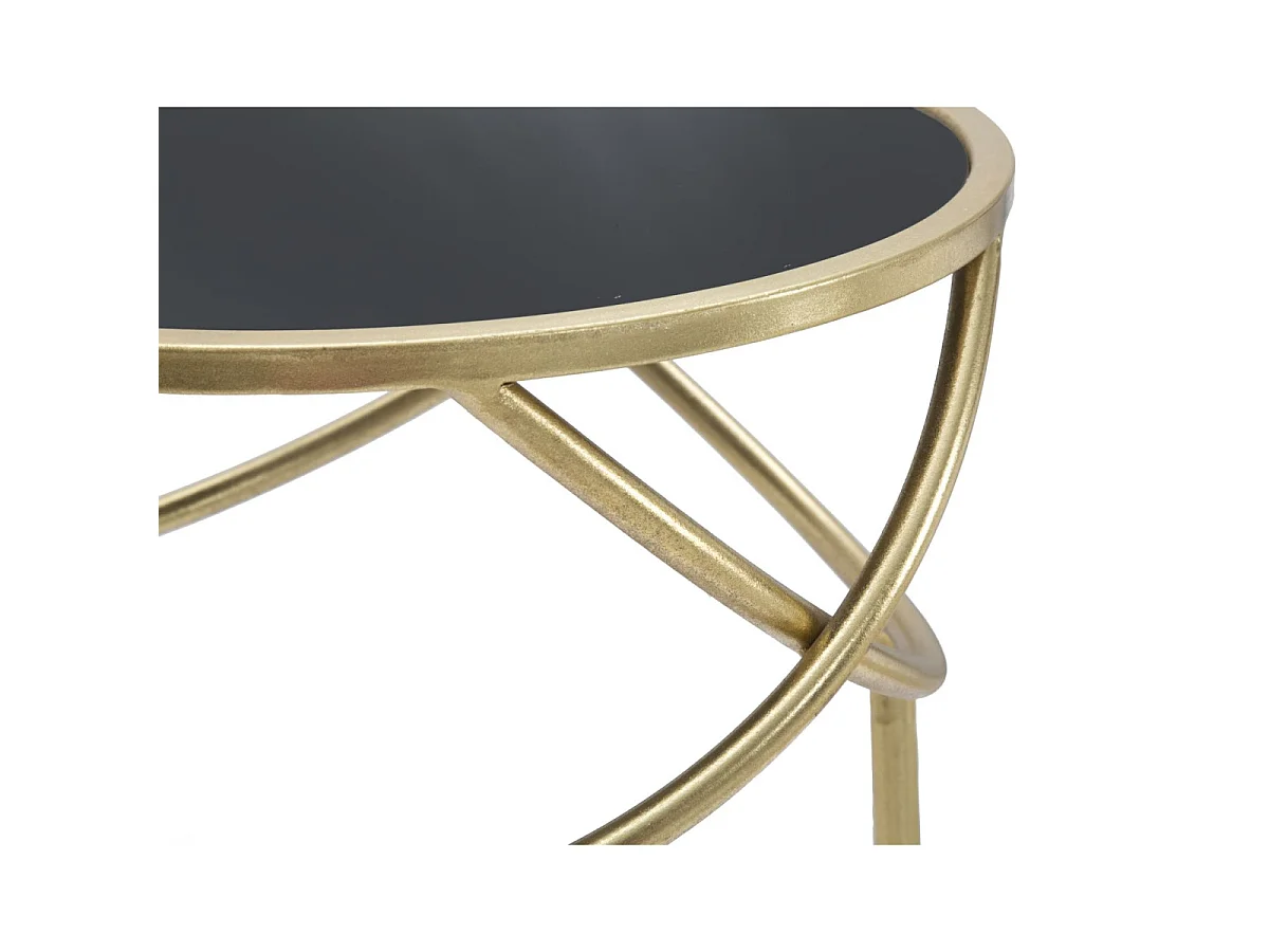 Table d'Appoint Design "Ring" 80cm Noir & Or