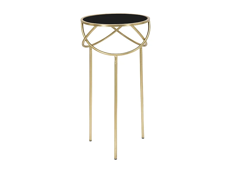 Table d'Appoint Design "Ring" 80cm Noir & Or