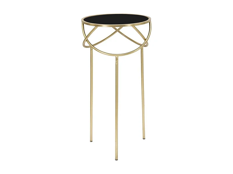 Table d'Appoint Design "Ring" 80cm Noir & Or