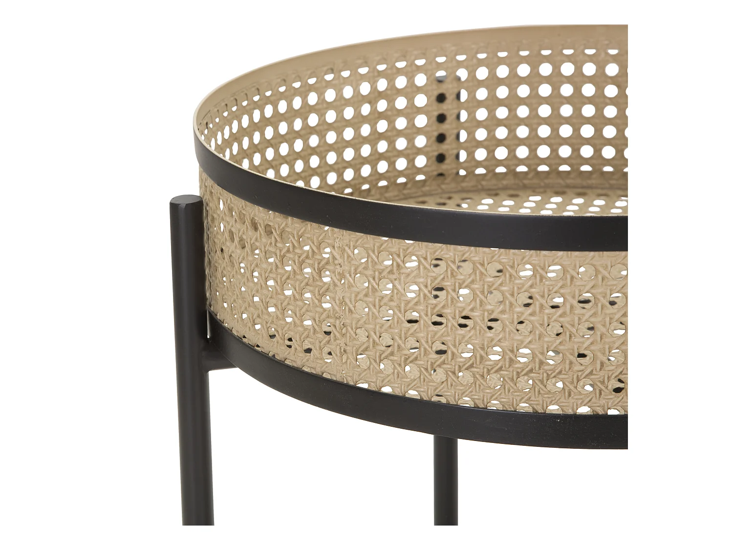 Lot de 2 Tables d'Appoint "Fuji" 50cm Noir & Naturel