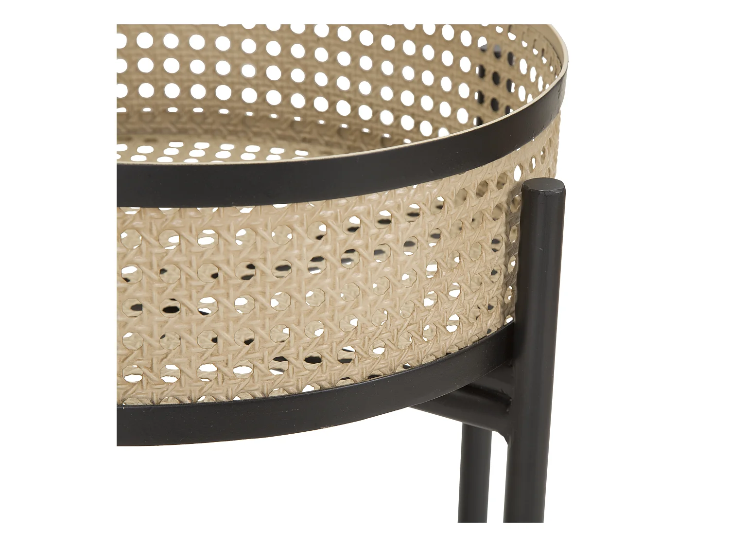 Lot de 2 Tables d'Appoint "Fuji" 50cm Noir & Naturel