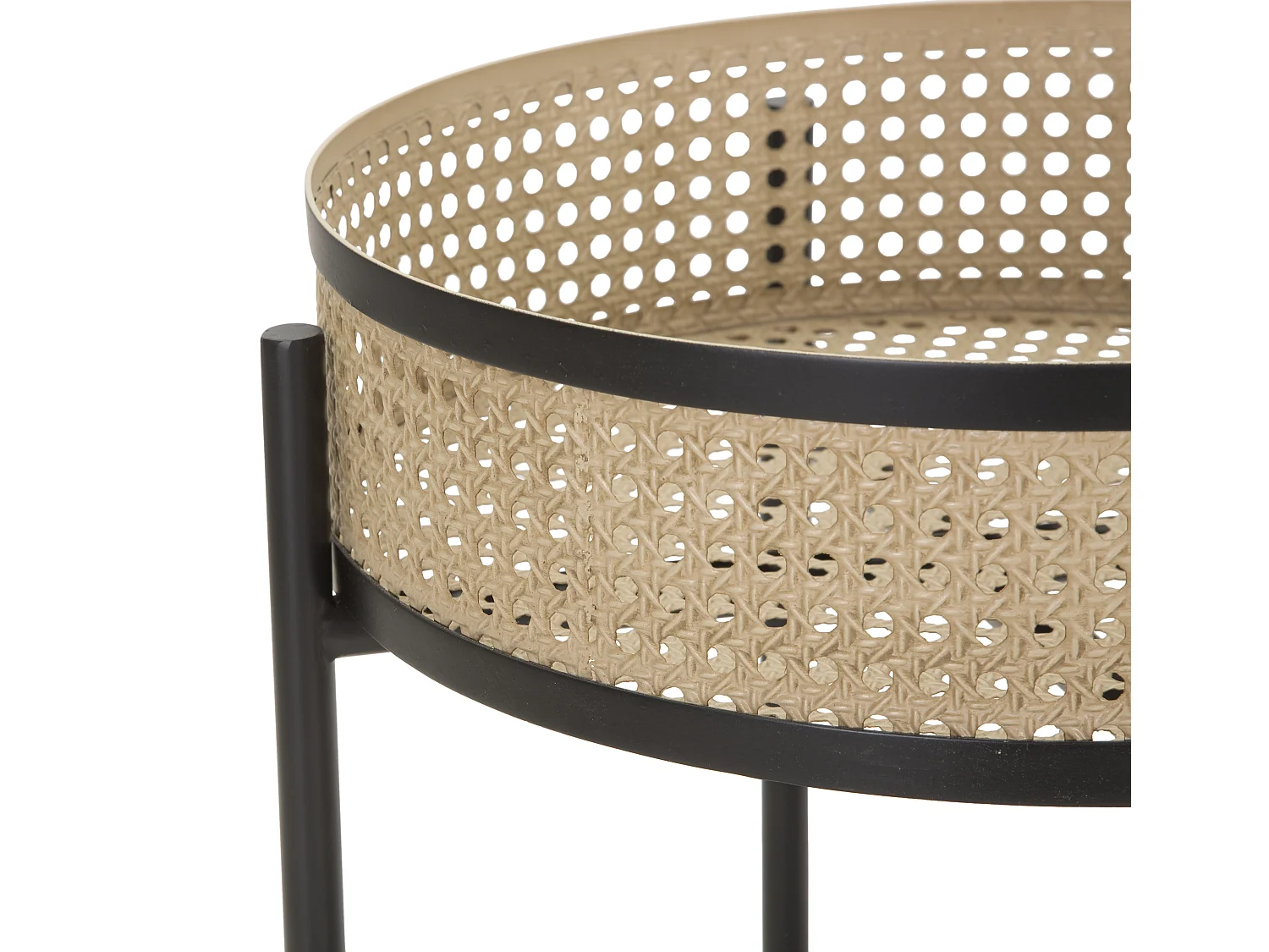 Lot de 2 Tables d'Appoint "Fuji" 50cm Noir & Naturel