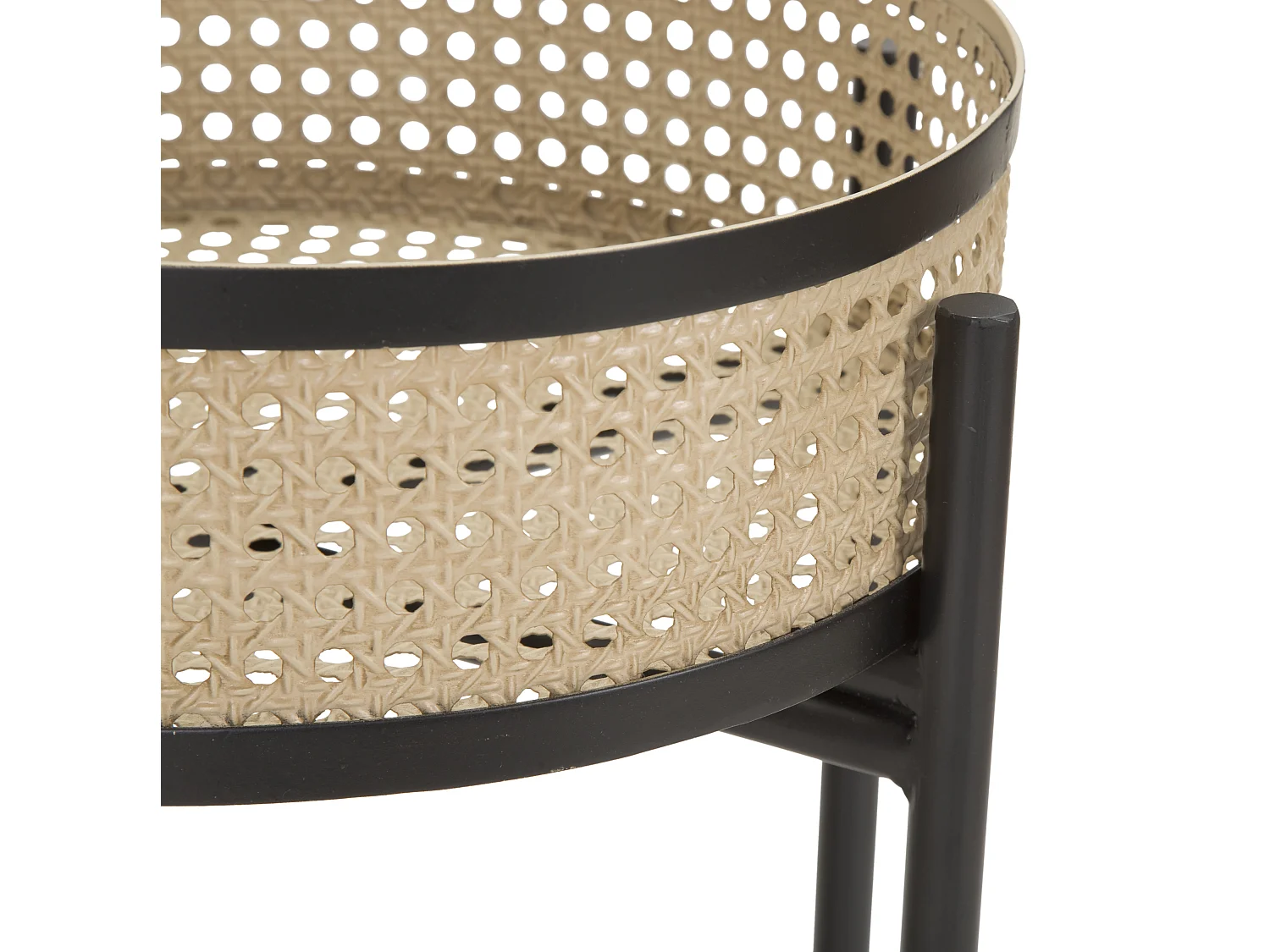 Lot de 2 Tables d'Appoint "Fuji" 50cm Noir & Naturel